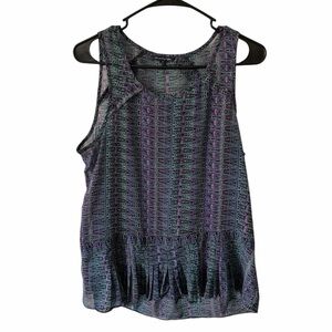 American Eagle Outfitters Purple and Blue Sleeveless Blouse